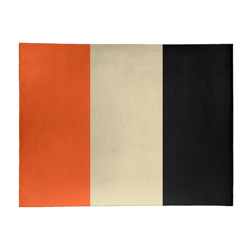 Tapis à rayures orange/crème/noir San Francisco, Rectangle 8 pi x 10 pi