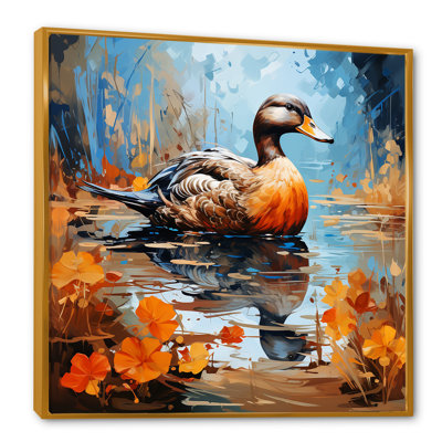 «Brown Duck In Pond II», art mural canard