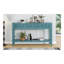 Console rustique, canapé de 60 po de long avec deux tiroirs de taille différente et une tablette inférieure pour le rangement (vert turquoise)