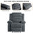 Ameiah Upholstered Dark Gray Corduroy Manual Push Back Recliner Chair with Wingback-381254194