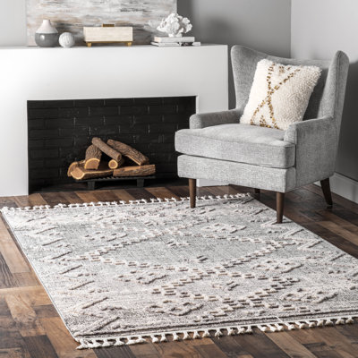 Tapis gris / blanc Makaila