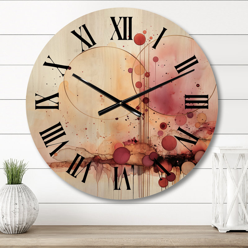 Horloge murale en bois surdimensionnée Vernesteen, Moyenne