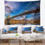 Tapisserie paysage urbain au coucher du soleil sur le pont de Brooklyn-28503292