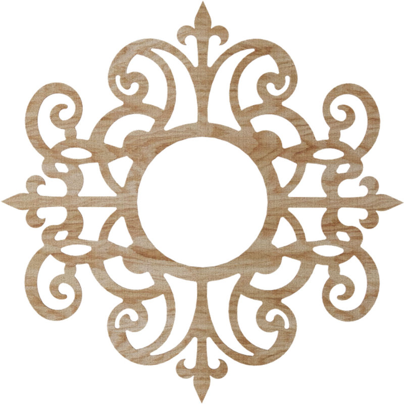 Médaillon de plafond en bois Dijon, Chêne rouge, H 38 po x l 38 po x P 0,25 po