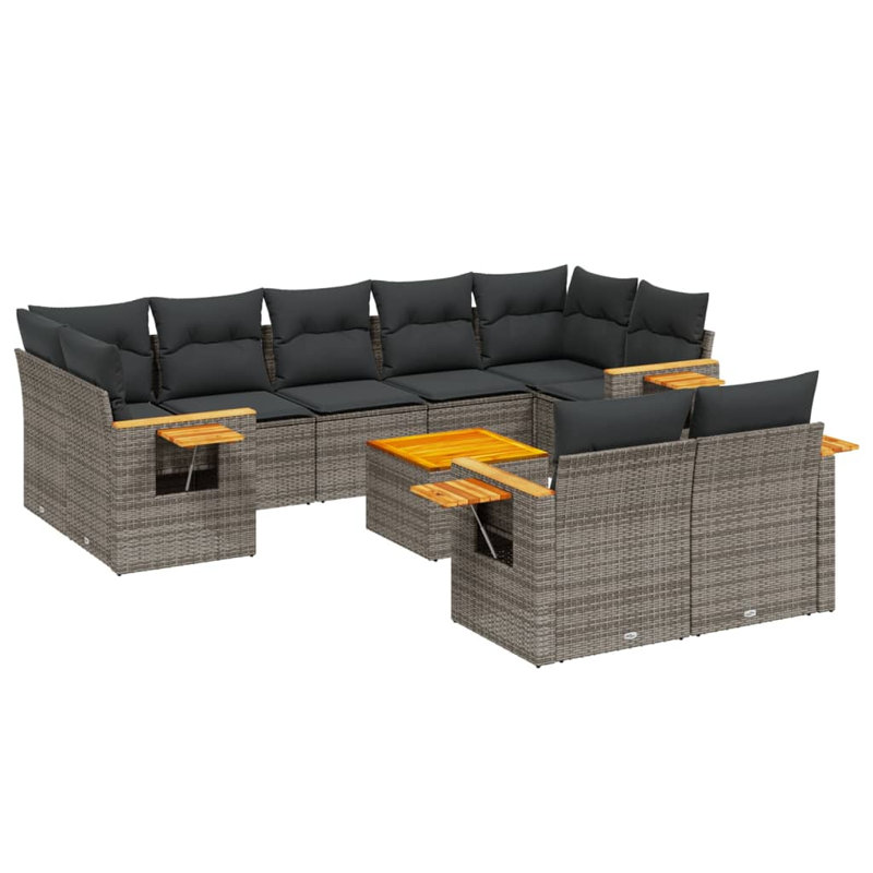 Ensemble de canapé de jardin en rotin PE Vidaxl