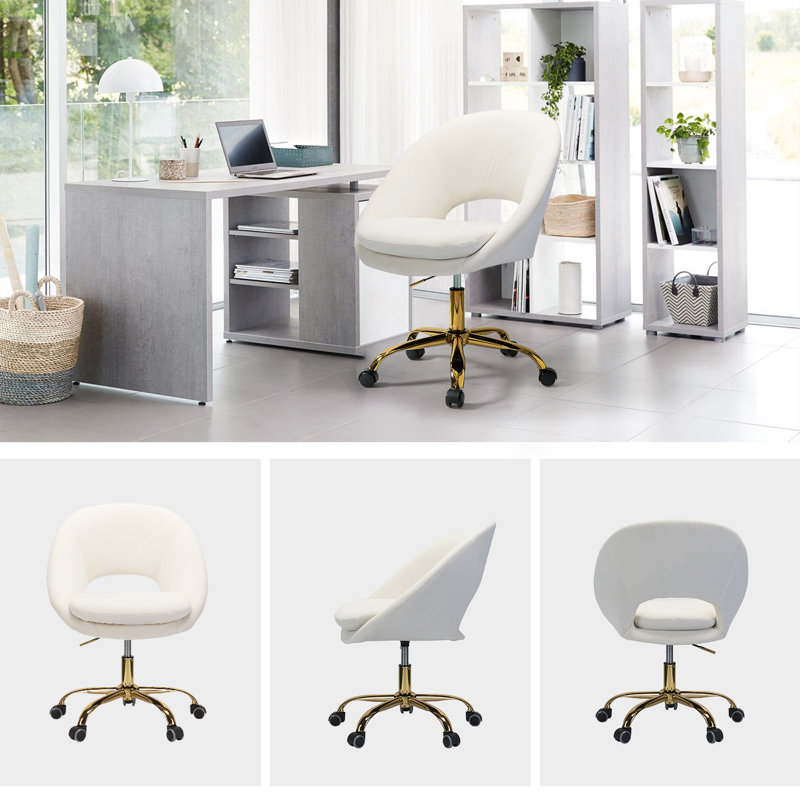 Kelly Clarkson Home Louise Velvet Modern Task Chair with Ergonomic