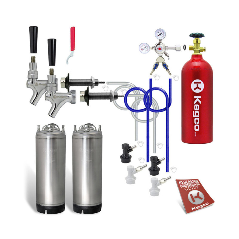 Kegco 2-Tap Door Mount Ball Lock Homebrew Kegerator Conversion Kit