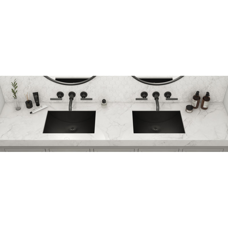 Ruvati 16 x 11 inch Bathroom Sink, Gunmetal Black