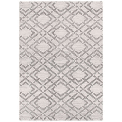 Tapis blanc / gris tissé à la machine Jacqueli