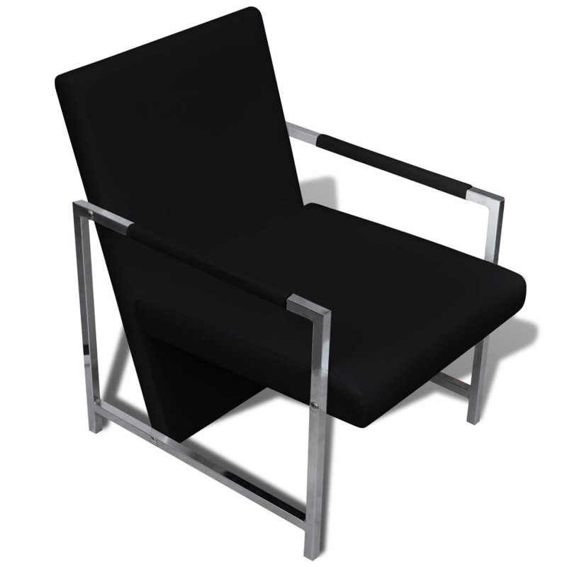 Fauteuil cubique en similicuir, Noir