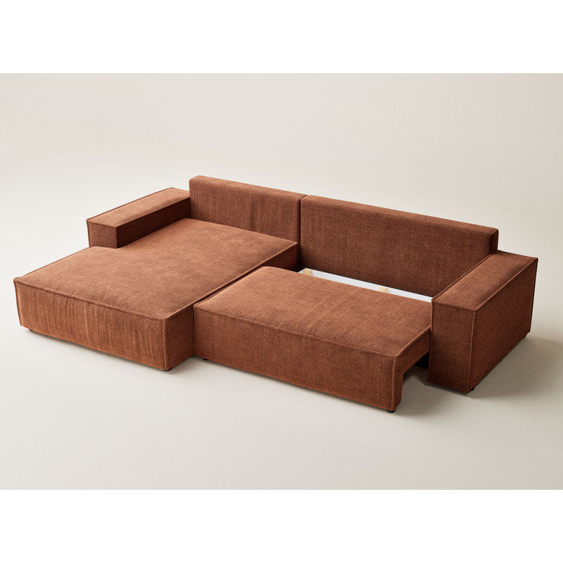 5 Seater Reclining Corner Sofa , Copper Polyester/Chenille, Left Hand FacingLeft Hand Facing