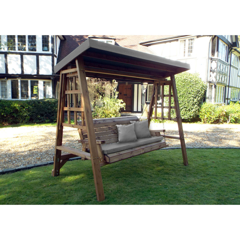 Galloway Porch Swing with Canopy, 170 H x 124 W x 196cm D, Grey