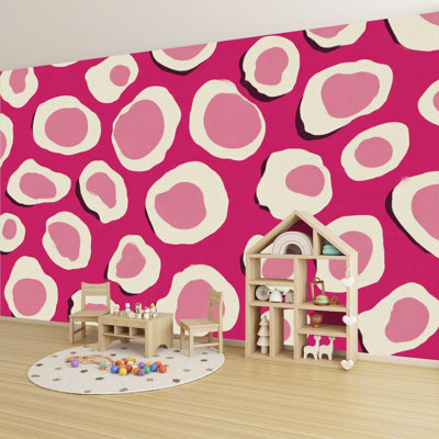 Peel and Stick Wallpaper Wall Mural creative leopard seamless pink color Wall Art Self Adhesive and Removable