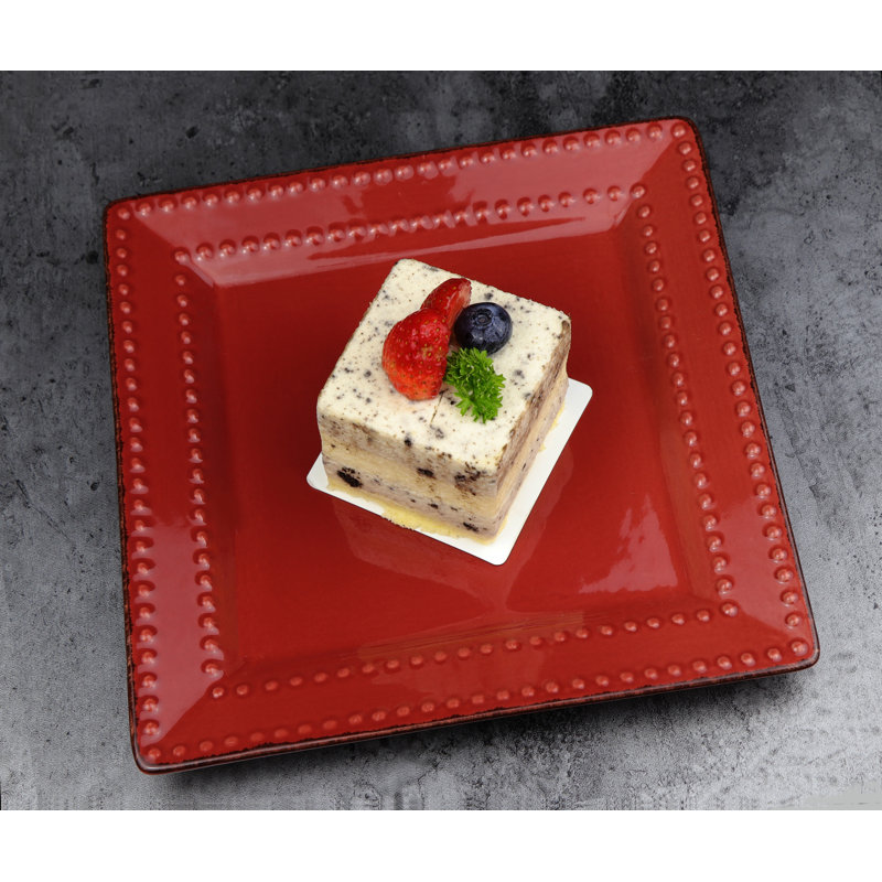 16 Piece Stoneware Dinnerware Set - Service for 4, Red
