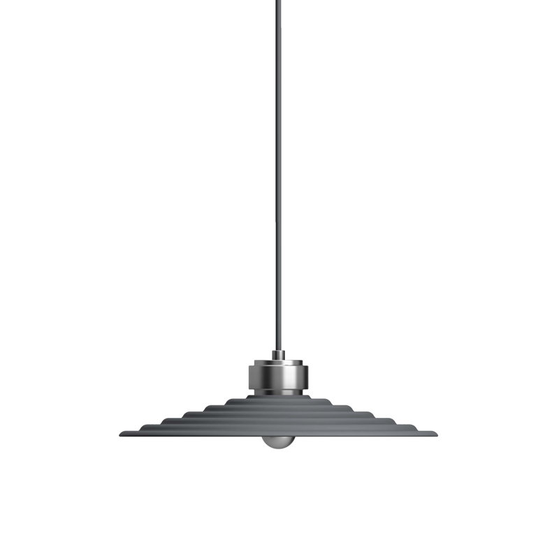 Sound 1 - Light Cone Pendant, 12cm H x 60cm W x 60cm D, Grey/Silver