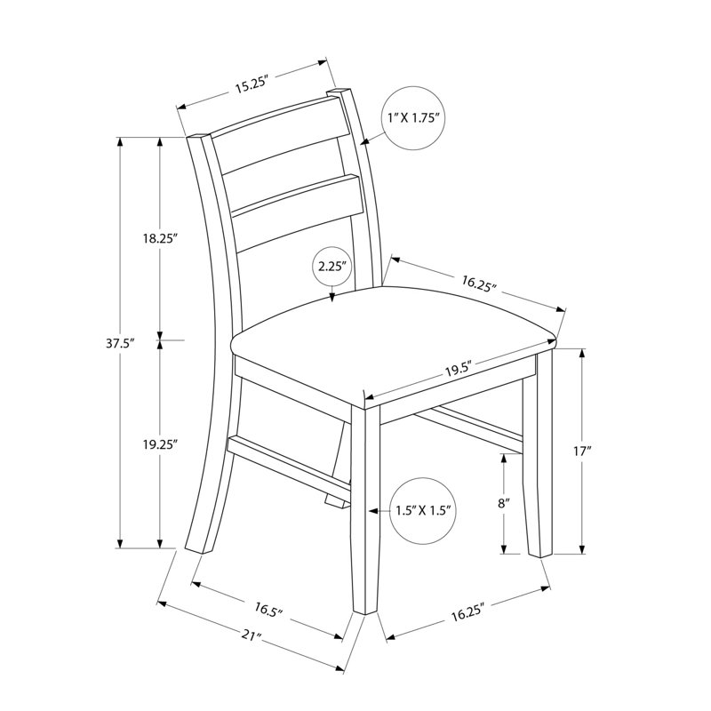 Polyester Blend Ladder Back Side Chair Dining Chair