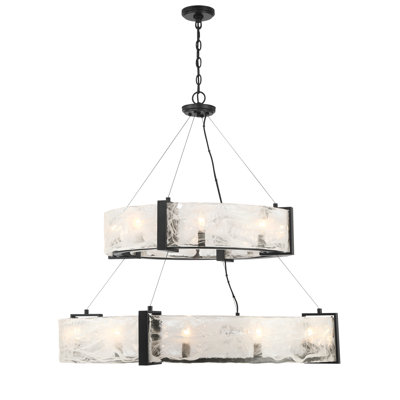 Cloud Break 20 - Light Steel Chandelier