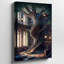 Toile, Bibliothèque mystique nichée dans un arbre antique géant, art mural-1174655619