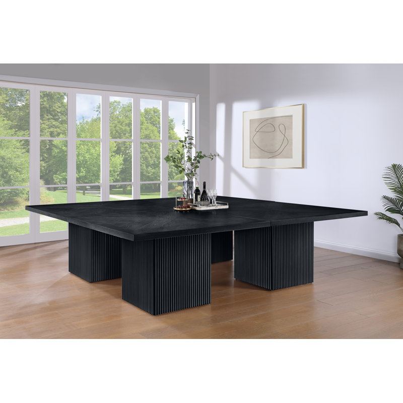 Belinda Rectangular Dining Table, Black, 31" H x 108" W x 108" L
