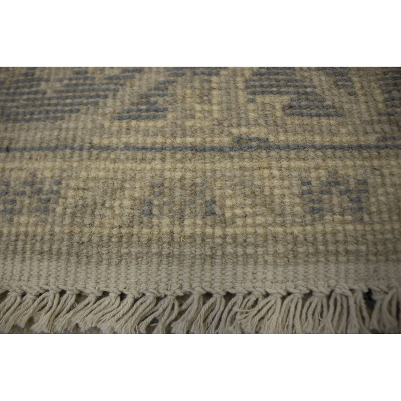 Tapis oriental en laine beige / bleu estompé 4 pi 11 po x 8 pi 4 po Oriental Machine