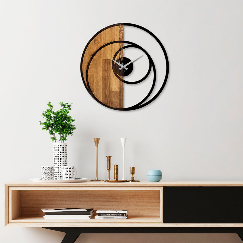 Horloge murale décorative en bois