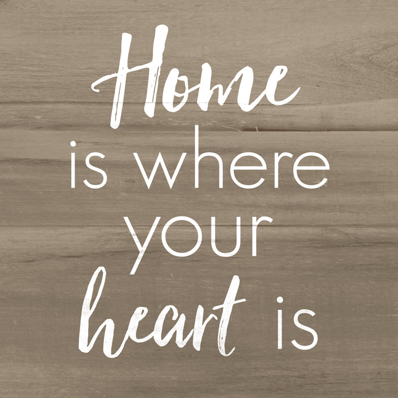 Home Where Heart Wood - Wrapped Canvas Print, 30cm H x 30cm W x 3.8cm D