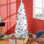 Arbre de Noël artificiel 6 pi, mince avec 618 pointes, flamme blanche réaliste