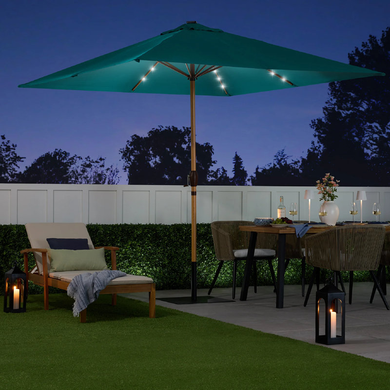 Parasol carré solaire à DEL pour terrasse, Cerulean