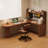 Nut-brown L-Shaped Solid Wood writing desk-118245263