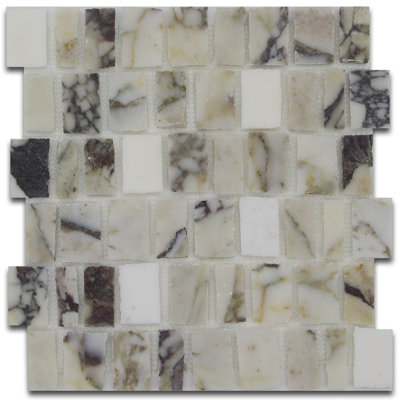 HANDCUT 12"X12" Mosaic Tile in Calacatta Violet