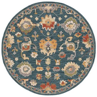 Metro Hand Tufted Wool Cotton Oriental Rug in Dark Gray/Red