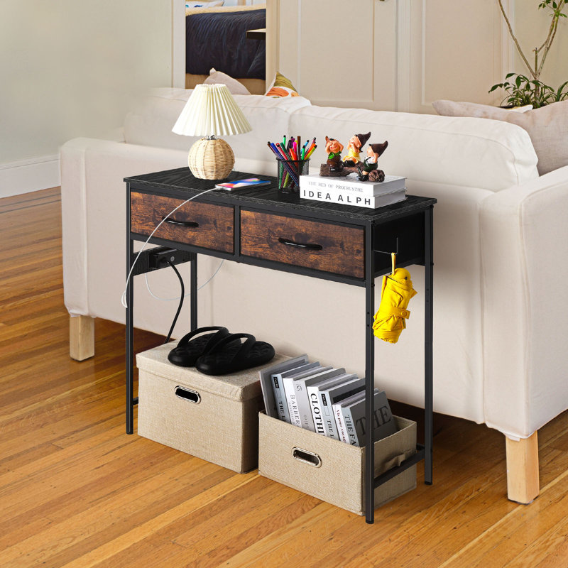 Console 31,5 po Contrell, Noir / brun