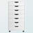 Holthaus 7-Drawer Mobile Cabinet in White Finish With 4 Wheels, 35.23'' H X 18.95'' W X 15.75'' D-858999806