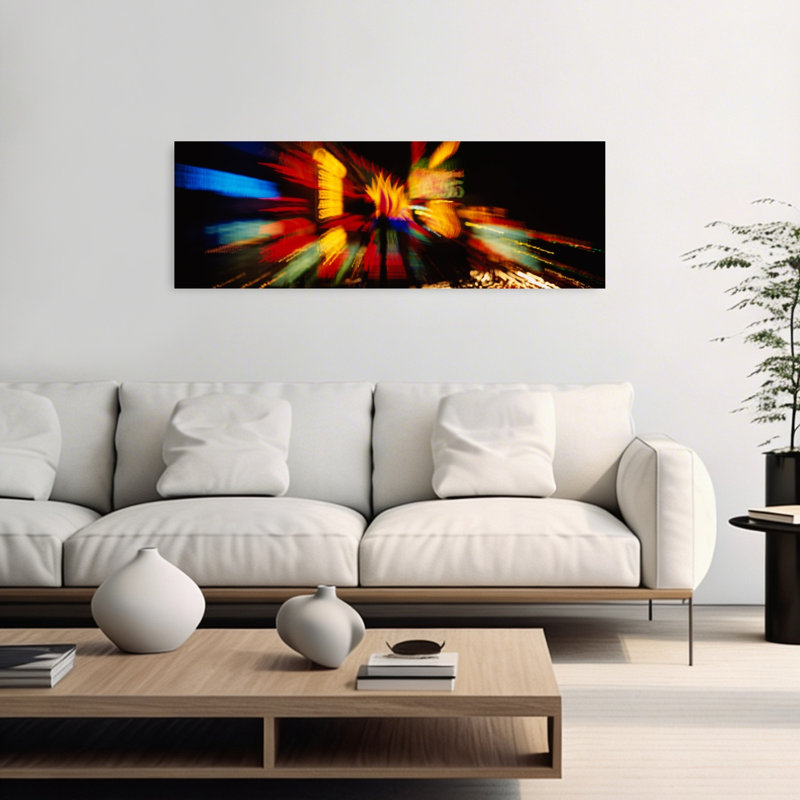 Enseigne au néon illuminée la nuit, Las Vegas, Nevada, États-Unis, art mural abstrait contemporain, H 48 po x l 16 po