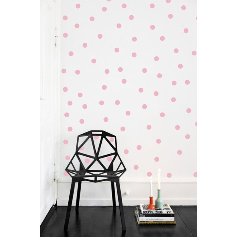 Adhésif décoratif à pois, H 48 po x l 78 po x P 0,01 po, Rose œillet