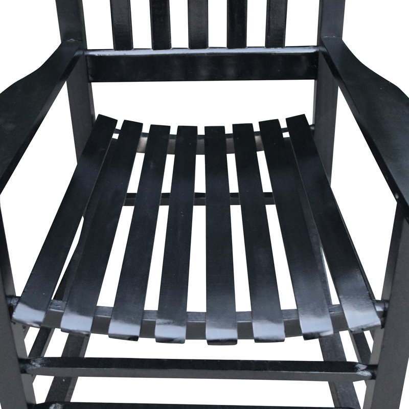Chaise berçante en bois massif, Noir
