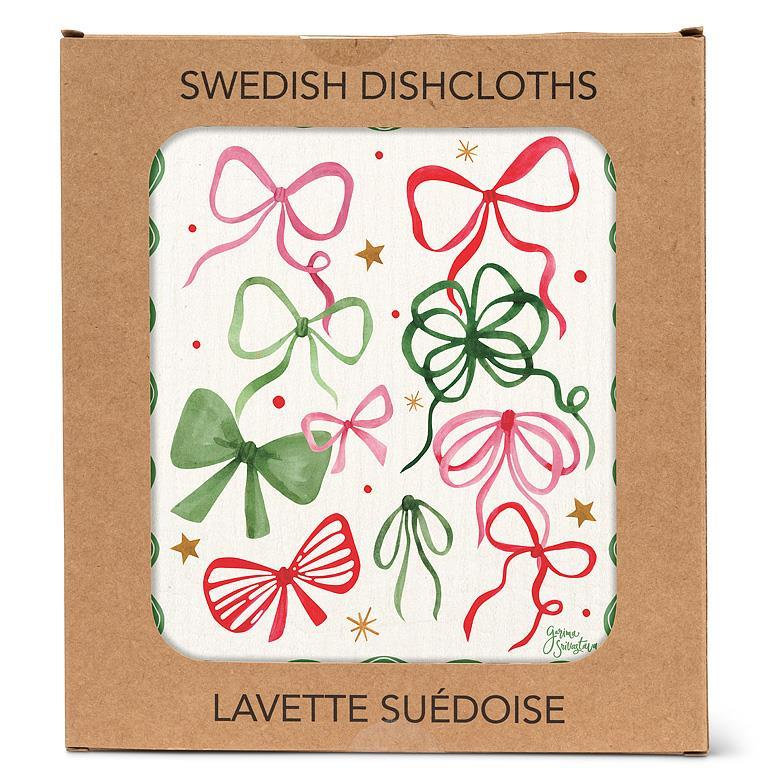 Christmas Bows Dishcloth