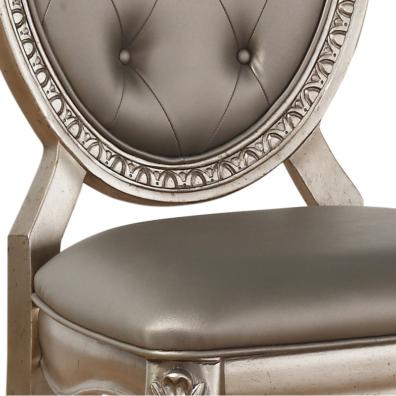 Chaises d'appoint à dossier capitonné Keplinger gris et argent antique