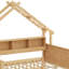 Lits plateforme en bois avec DEL, tablettes de rangement, tiroirs et garde-corps-775370598