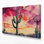 «Southwestern Plants Saguaro Cactus 190», art mural sur toile orange