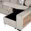 Lit convertible 109 po avec chargeurs, rangement et ensemble de couleurs beige, ressorts élastiques
