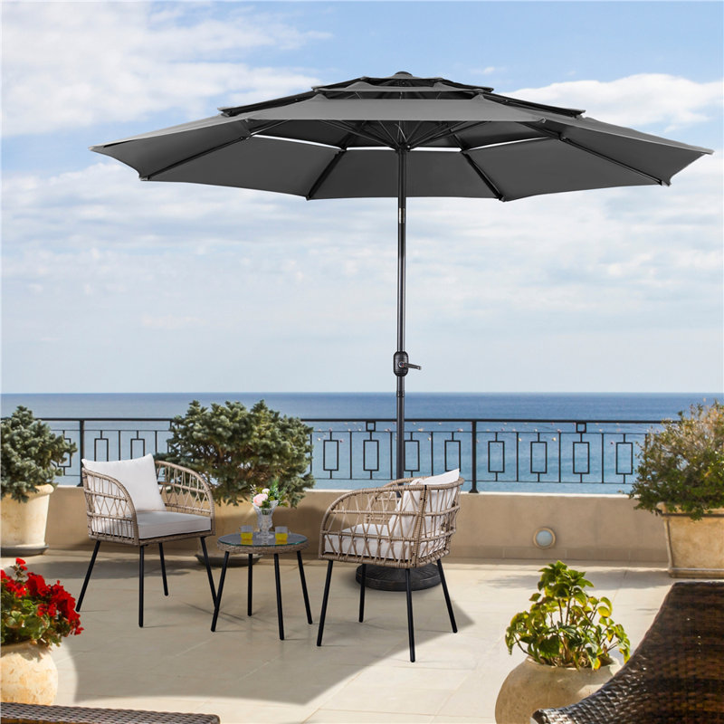 324cm Tilt Market Parasol, Grey