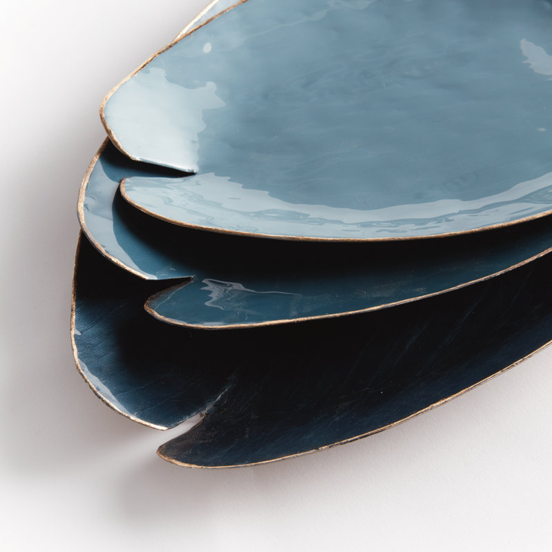 Gratton Metal Decorative Tray, Blue