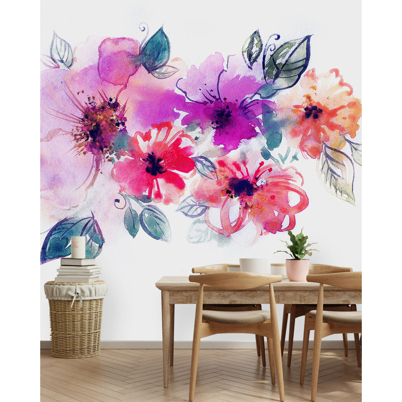 Peel & Stick Floral Wall Mural, 100" W x 100" L