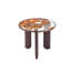Ensemble de 3 tables basses gigognes rondes en marbre, résine et bois