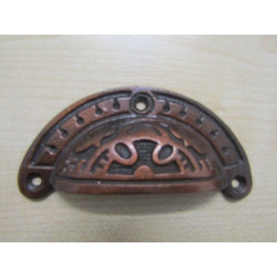 Round Inca Cup Pull Antique Brass