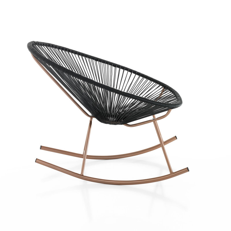 Swarthmore Metal Rocking Chair, Black, Brass