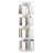 2 PCS 4-Tier Rotating Bookshelf 360° Display Rack Dividers & Anti-falling Baffles White-1105594724-1105594730