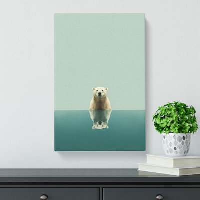 Polar Bear Minimalism No.2 - Wrapped Canvas
