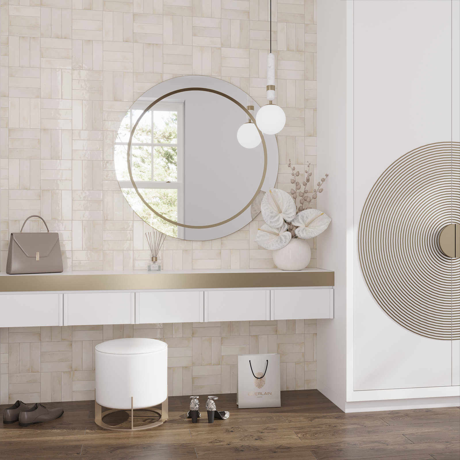 Antiek 3" x 8" Ceramic Subway Tile, White